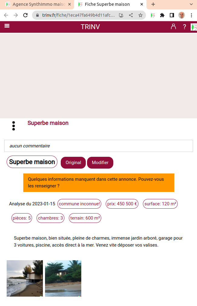 Emploi de l'extension TrinvExt - étape 3