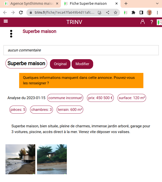 Emploi de l'extension TrinvExt - étape 3